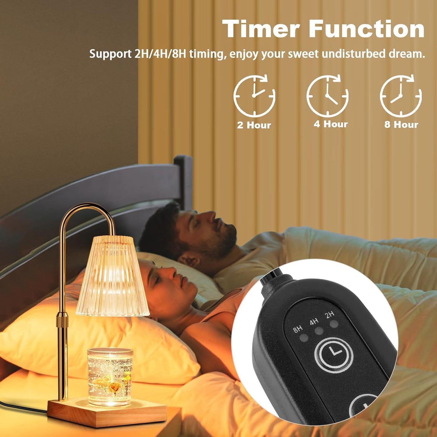 New adjustable timed wax melting lamp with dual purpose lighting function, simple and smokeless aromatherapy Candle Warmer Lamp