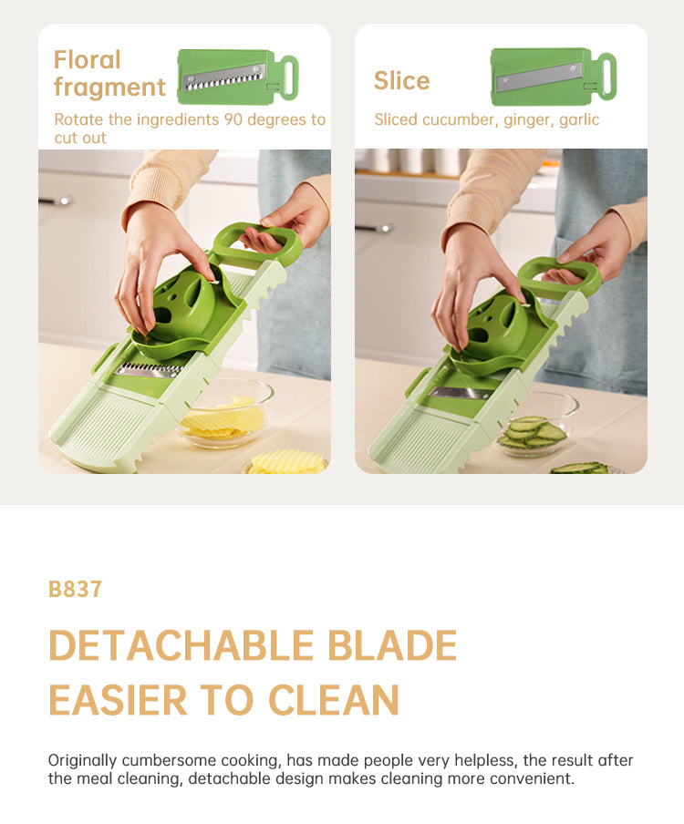 5-IN-1 BL ADE BOX INTEGRATED STORAGE Fruit Chopper Slicer Dicer Cutter Grinder Set Vegetable Processor Slicer Cutter