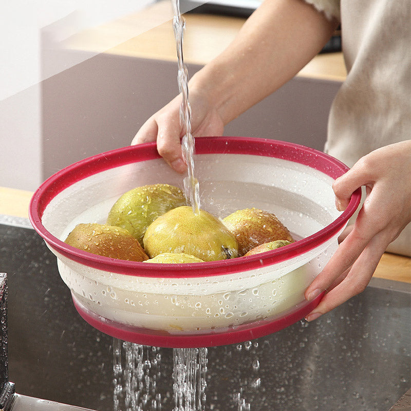Collapsible Microwave Cover Lid Folding Plate Cover Colander Strainer Fruit Vegetables Washing Basket Plate Lid Kitchen Tools