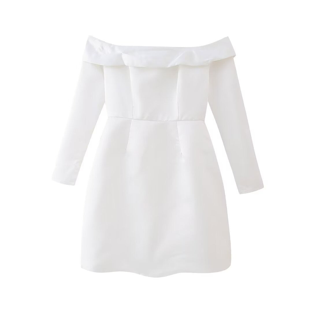 The new two tone one shoulder style slim fitting waist dress