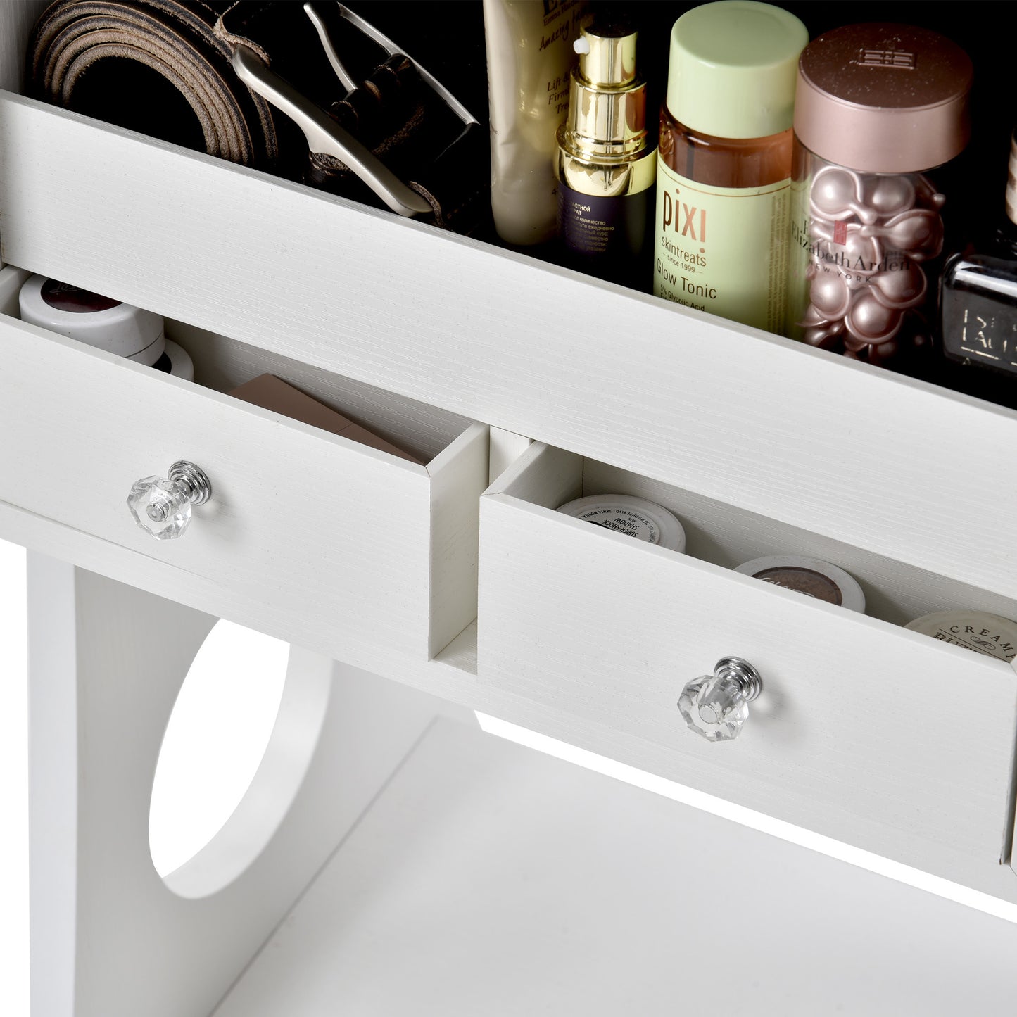 Fashion Simple Jewelry Storage Mirror Cabinet With LED Lights For Living Room Or Bedroom
