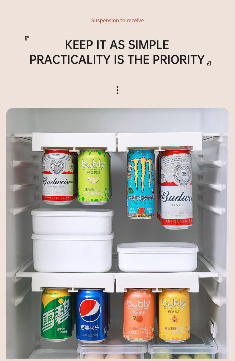 Refrigerator hanging shelf creative new space saving pop-top can storage beverage coke beer storage rack
