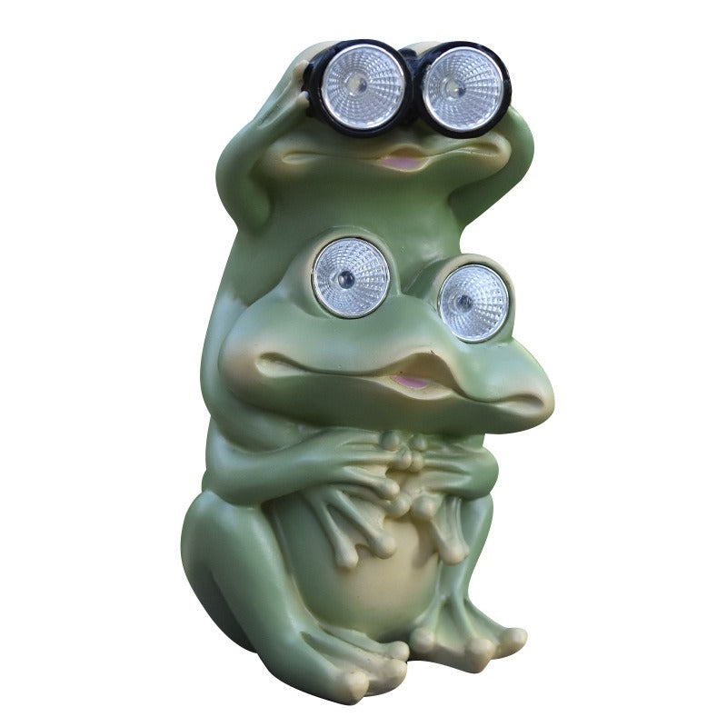 Solar Energy Frog Resin Craft Decoration Outdoor