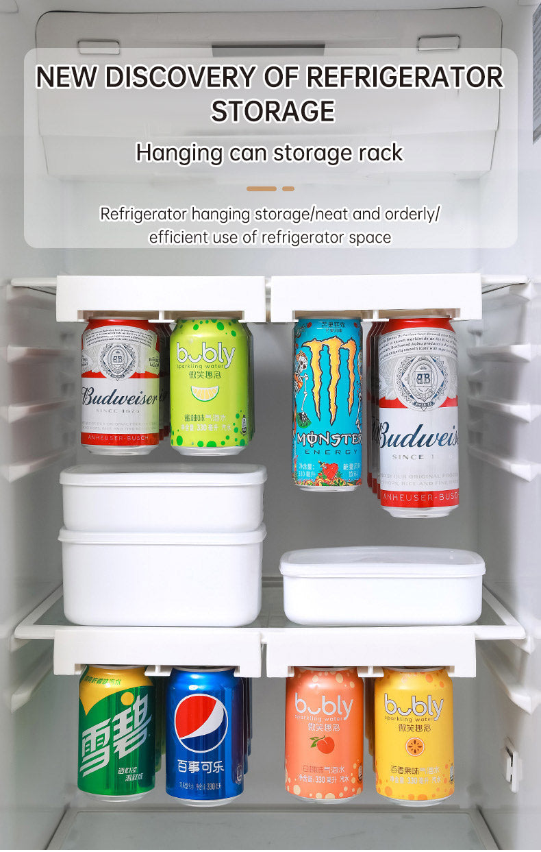 Refrigerator hanging shelf creative new space saving pop-top can storage beverage coke beer storage rack