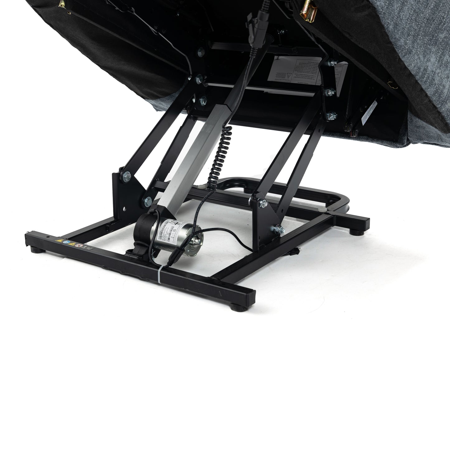 Okin motor Up to 350 LBS Chenille Power Lift Recliner Chair Blue