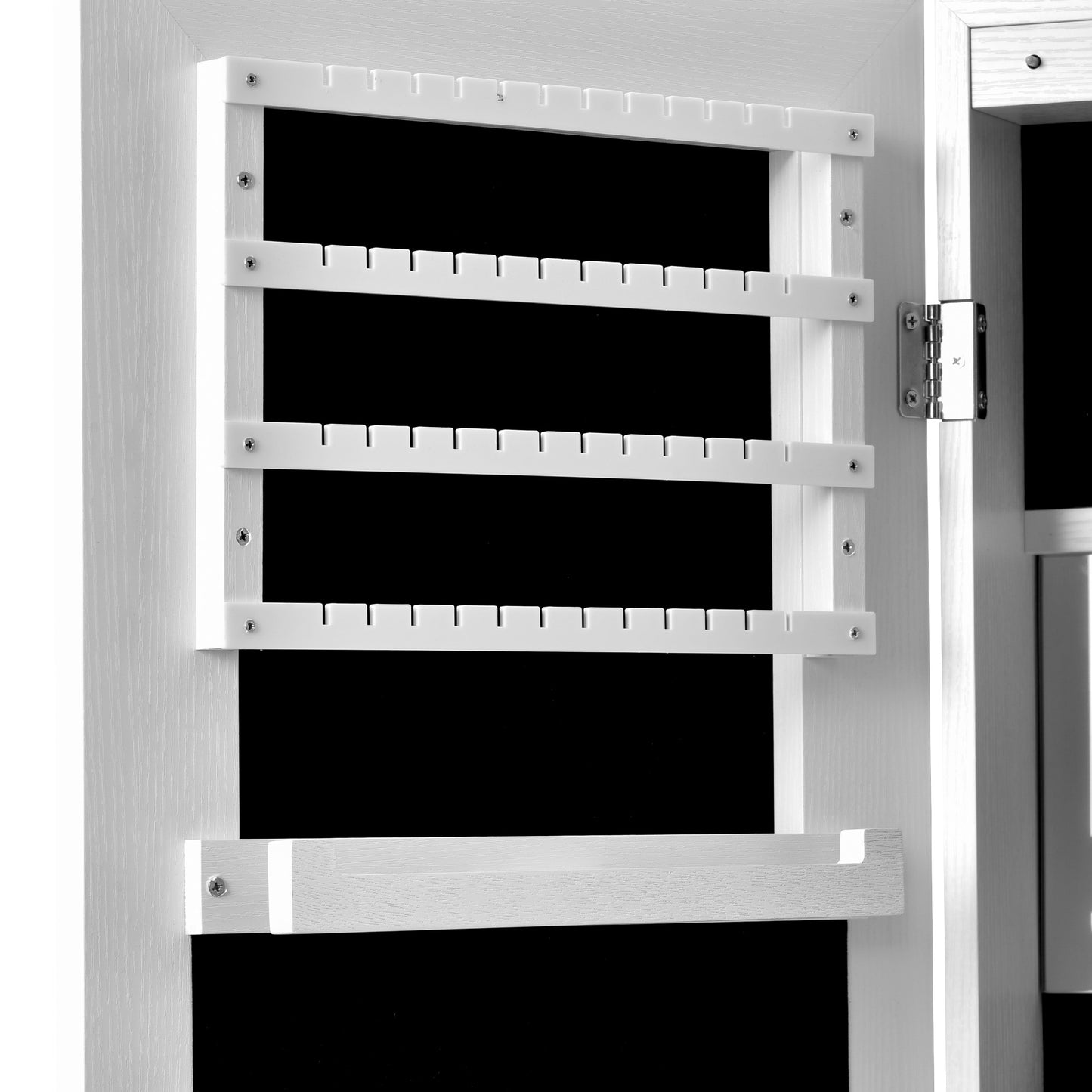 Fashion Simple Jewelry Storage Mirror Cabinet With LED Lights For Living Room Or Bedroom