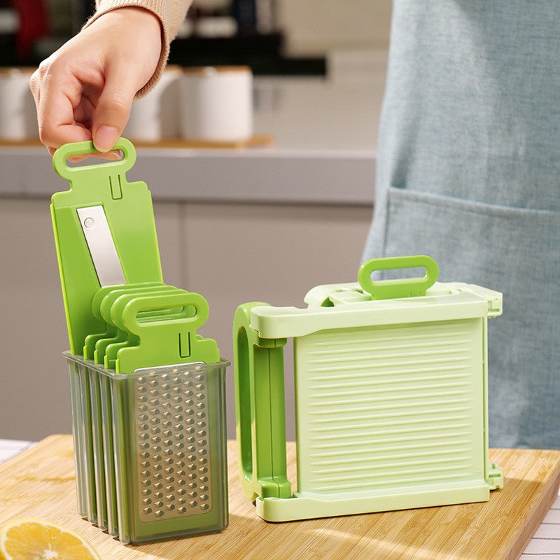 5-IN-1 BL ADE BOX INTEGRATED STORAGE Fruit Chopper Slicer Dicer Cutter Grinder Set Vegetable Processor Slicer Cutter