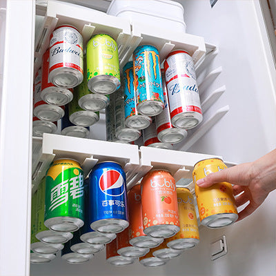 Refrigerator hanging shelf creative new space saving pop-top can storage beverage coke beer storage rack
