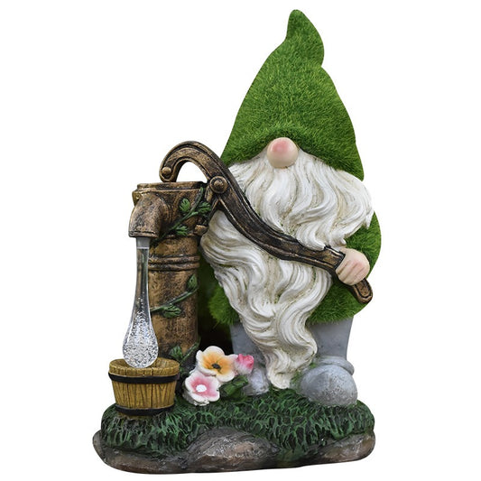 Outdoor white bearded dwarf resin ornaments