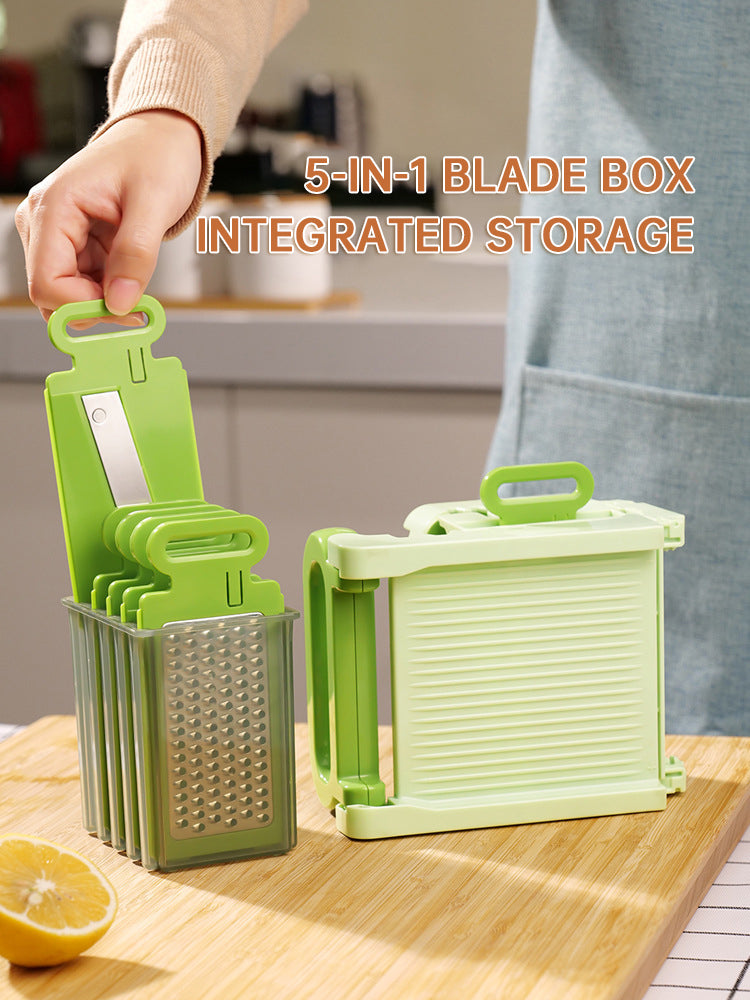 5-IN-1 BL ADE BOX INTEGRATED STORAGE Fruit Chopper Slicer Dicer Cutter Grinder Set Vegetable Processor Slicer Cutter