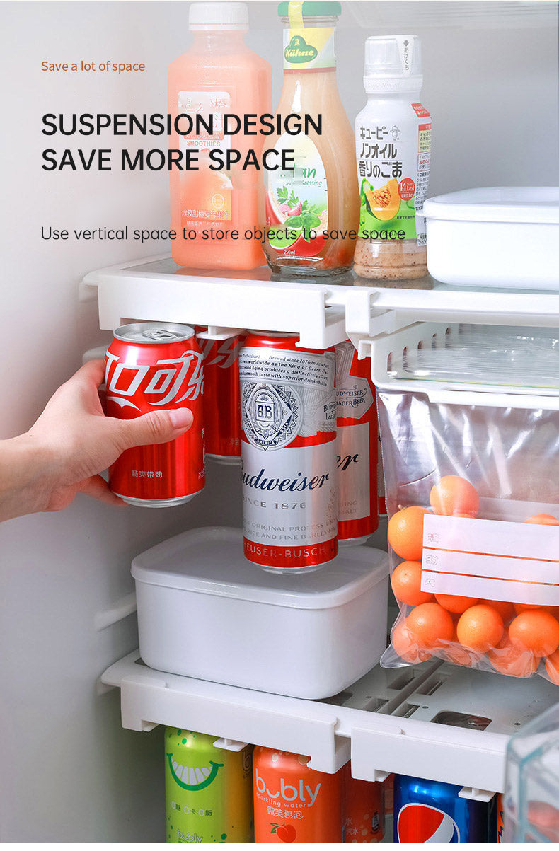 Refrigerator hanging shelf creative new space saving pop-top can storage beverage coke beer storage rack