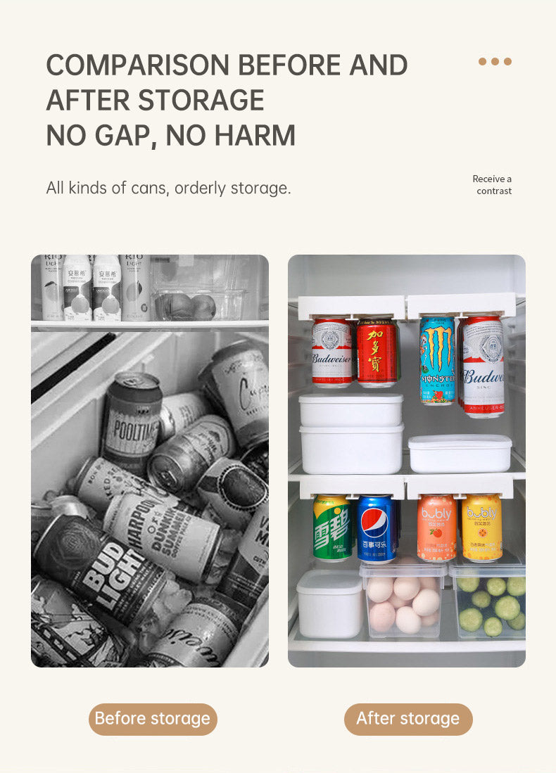 Refrigerator hanging shelf creative new space saving pop-top can storage beverage coke beer storage rack