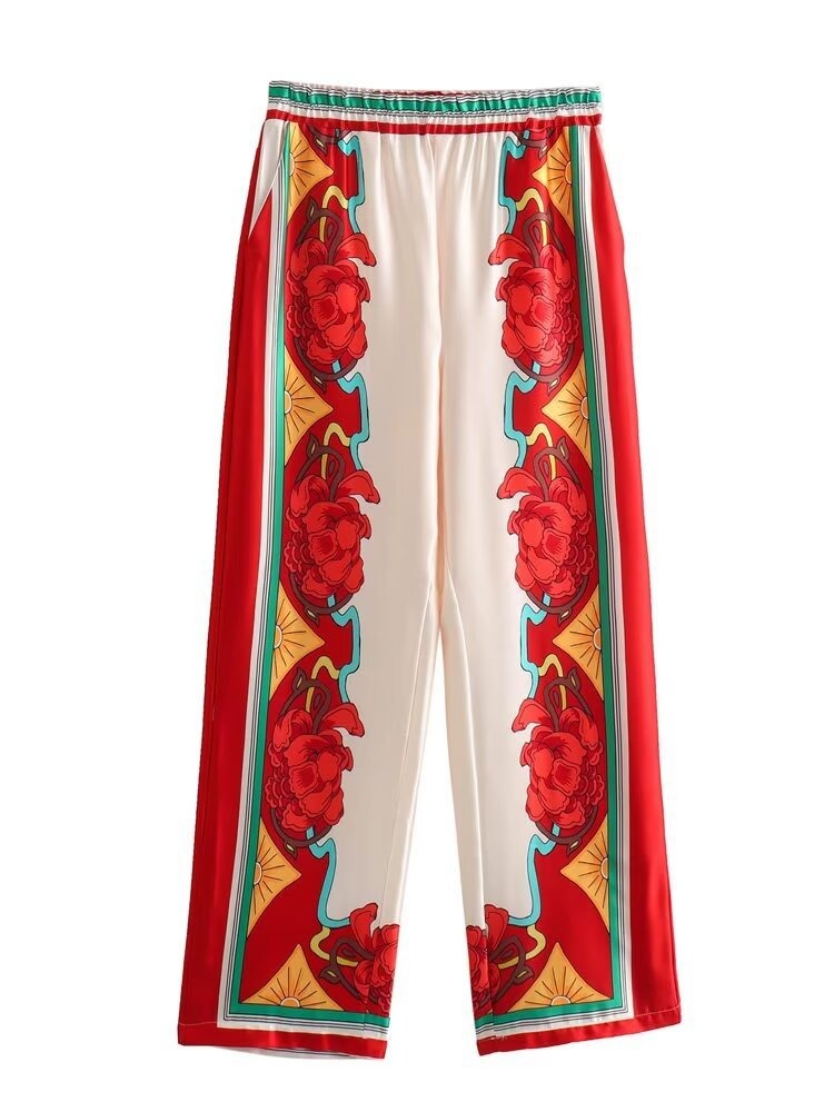 Winter New Women's Fashion European and American Style Loose Positioning Printed Bat Shirt Casual Long