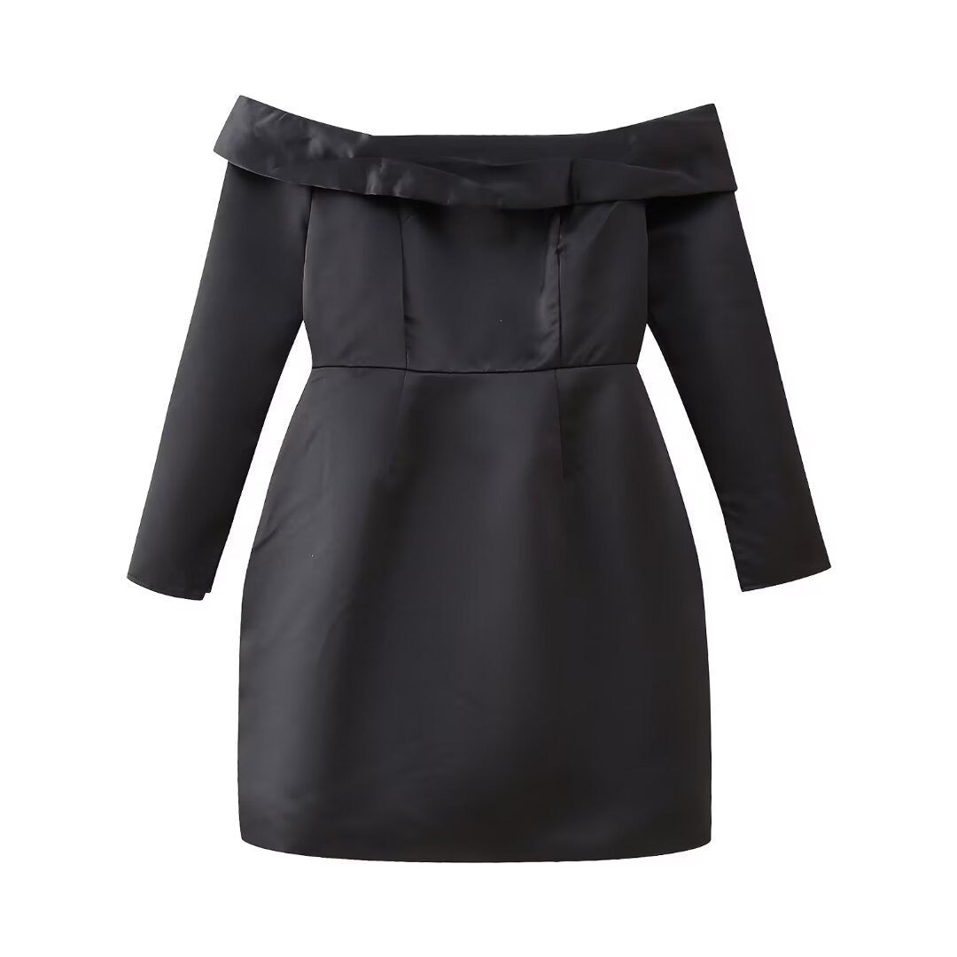 The new two tone one shoulder style slim fitting waist dress