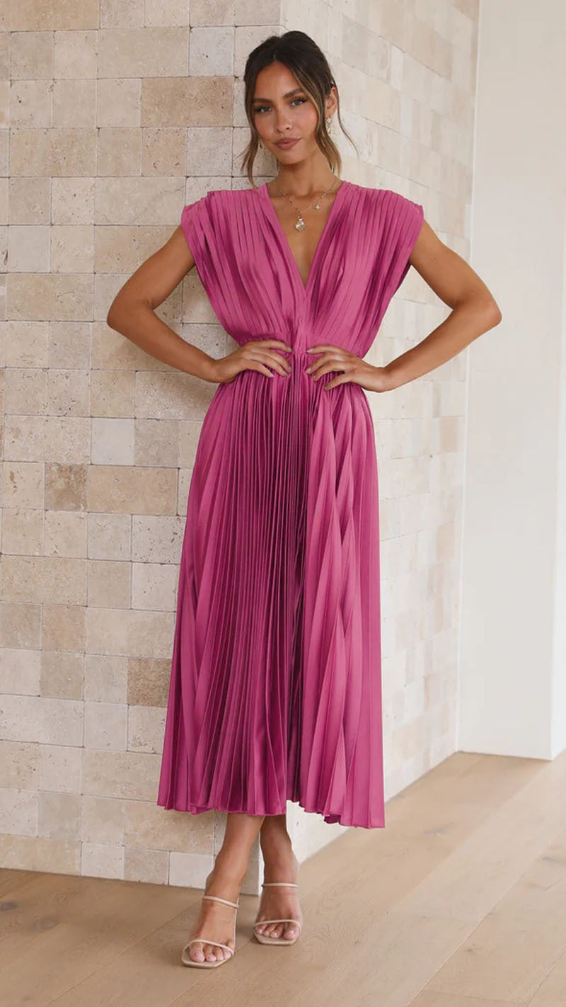 Spring/Summer New Sexy Pleated Dress INS Casual Loose Zipper Sleeveless Dress