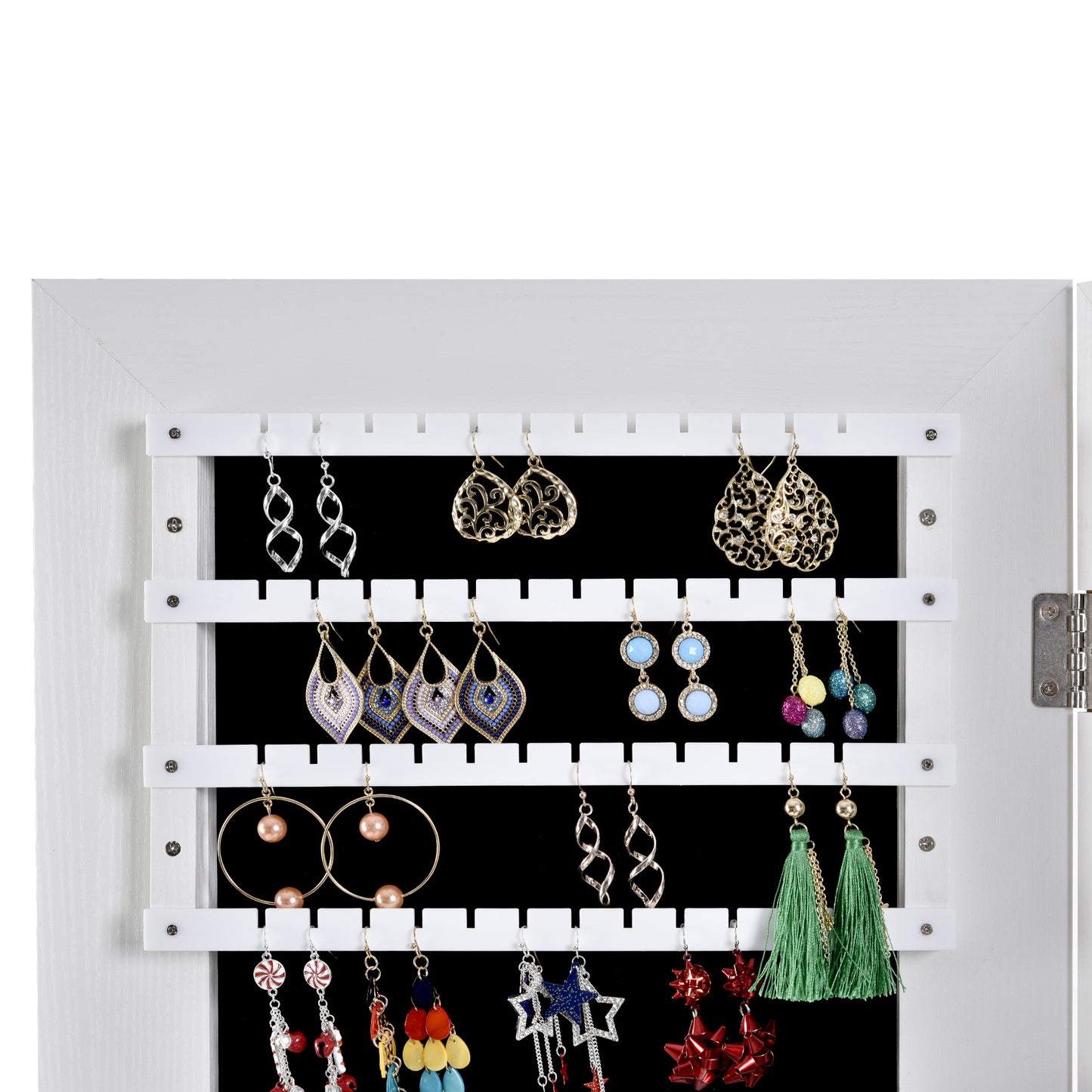 Fashion Simple Jewelry Storage Mirror Cabinet With LED Lights For Living Room Or Bedroom