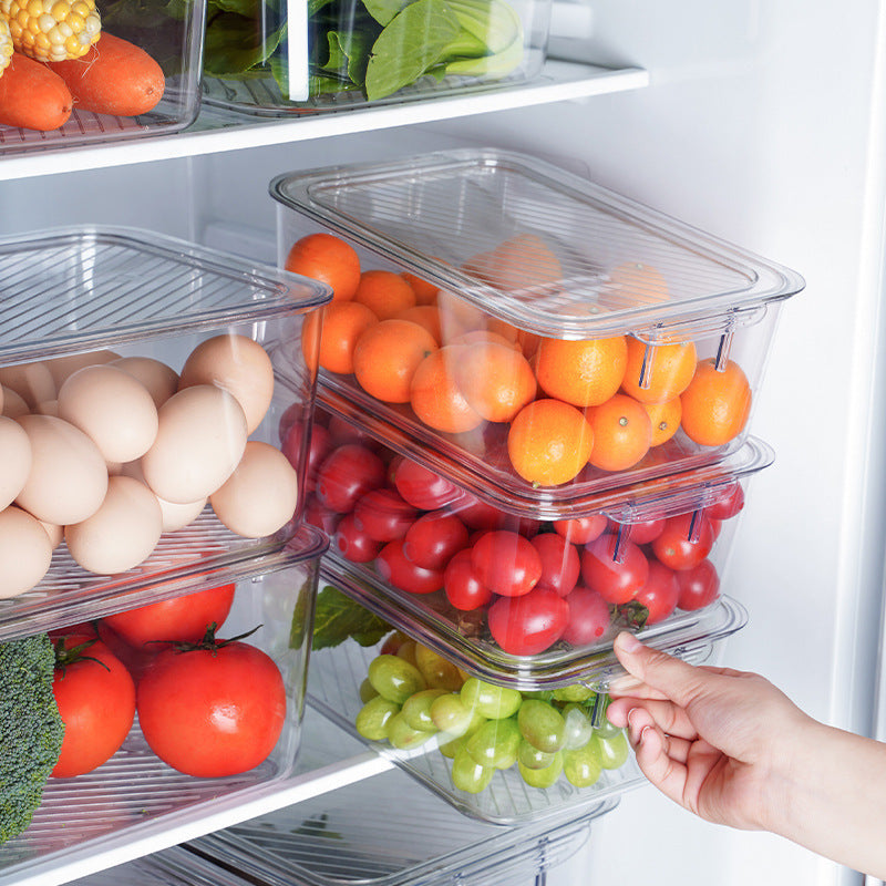 Kitchen Storage Refrigerator Fresh-Keeping Freezer Storage Box With Lid Storage Food Food Fruit And Vegetable Finishing Egg Box