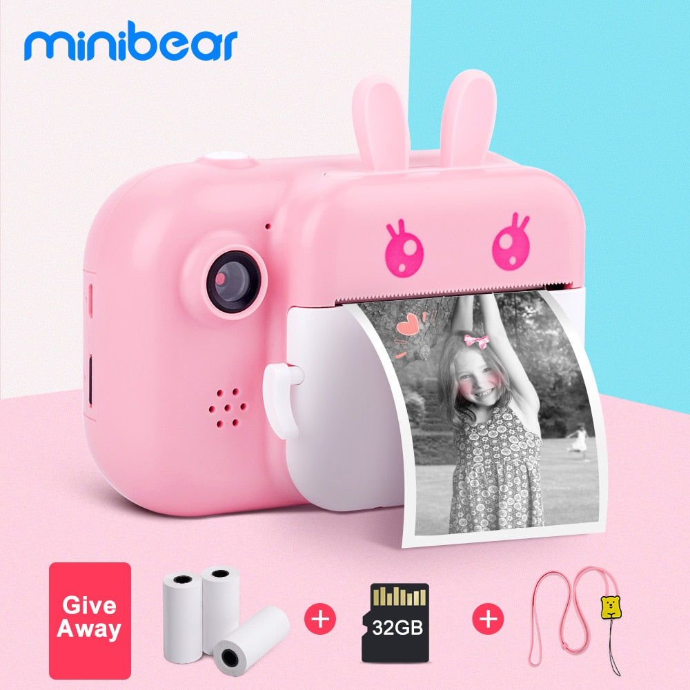 Minibear Children Camera For Kids Instant Camera Digital Video Camera For Children Photo Camera Toys For Girl Boy Birthday Gifts