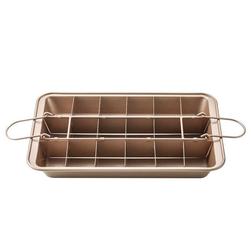 Wholesale stainless Steel Lattice Browine ceramic Baking Tray Non Stick Diveded square cake baking Pans