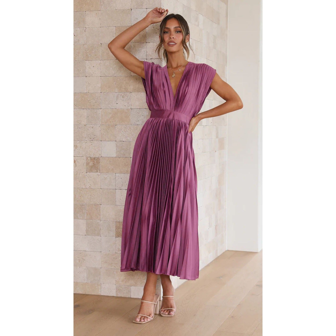 Spring/Summer New Sexy Pleated Dress INS Casual Loose Zipper Sleeveless Dress
