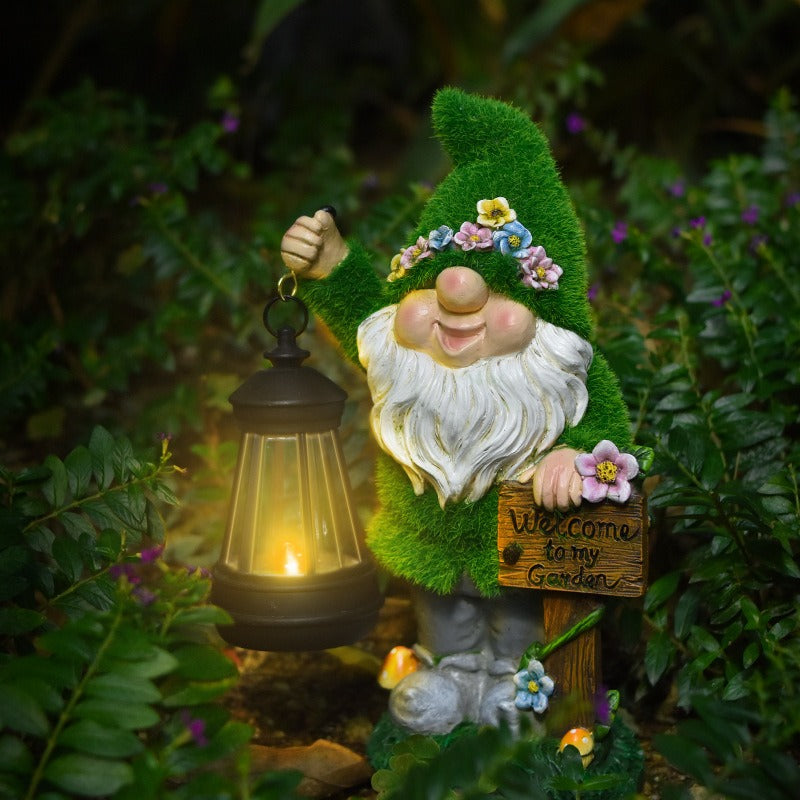 Outdoor white bearded dwarf resin ornaments