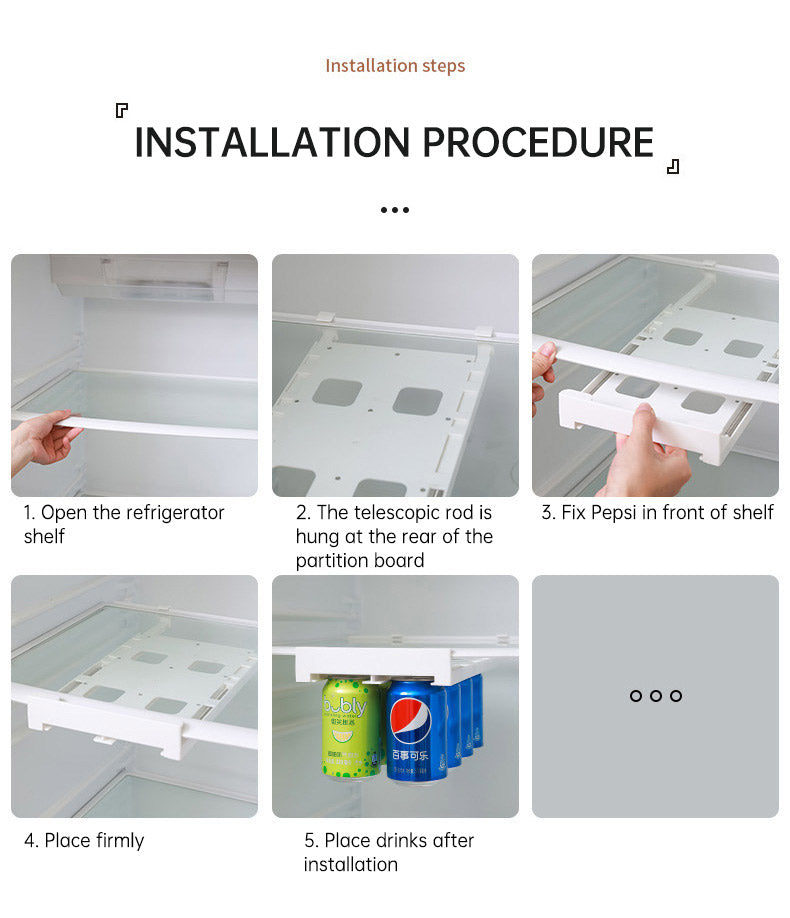 Refrigerator hanging shelf creative new space saving pop-top can storage beverage coke beer storage rack