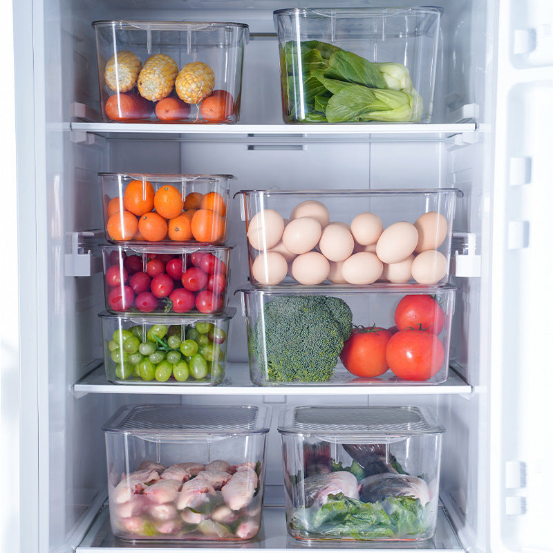 Kitchen Storage Refrigerator Fresh-Keeping Freezer Storage Box With Lid Storage Food Food Fruit And Vegetable Finishing Egg Box