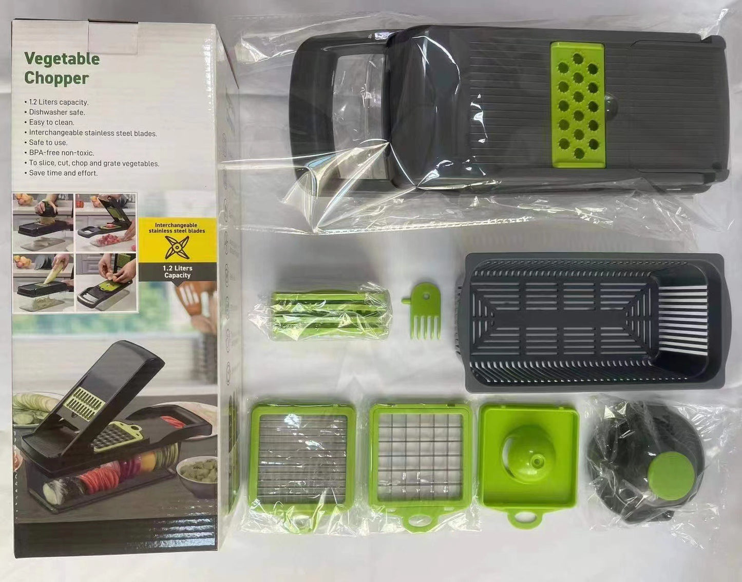 Multifunctional Vegetable Cutter, Vegetable Slicer, Shredder, Potato Shredder, Household Kitchen Utensil