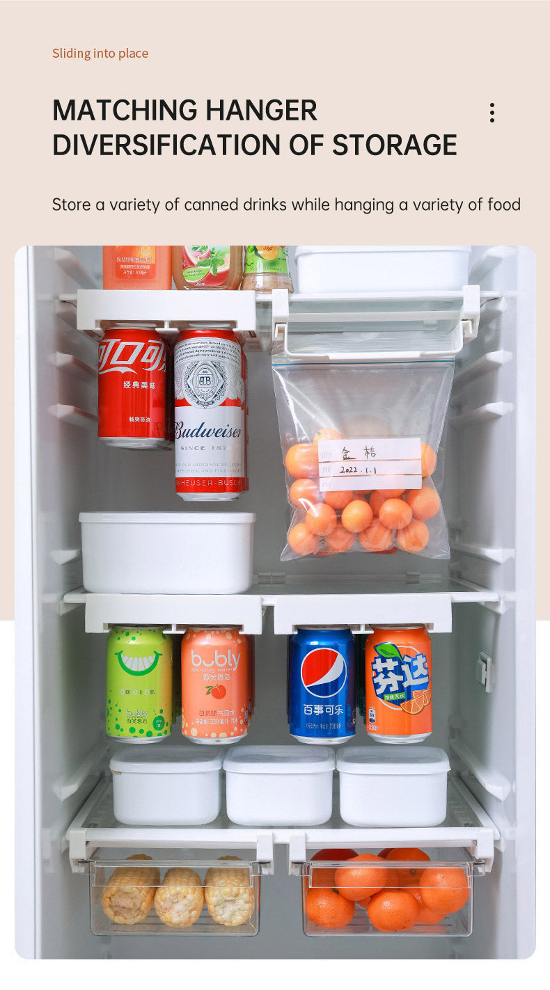 Refrigerator hanging shelf creative new space saving pop-top can storage beverage coke beer storage rack