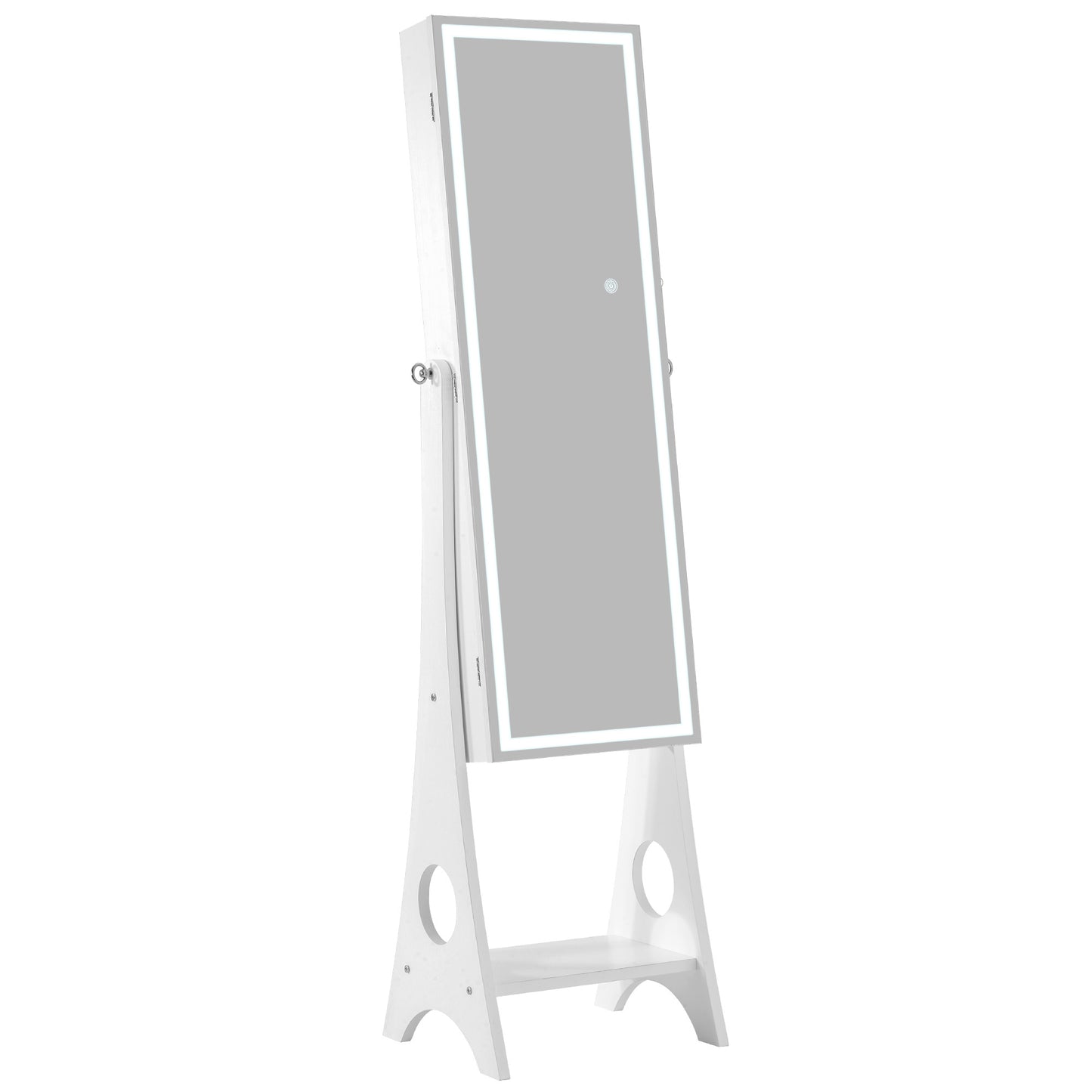 Fashion Simple Jewelry Storage Mirror Cabinet With LED Lights For Living Room Or Bedroom