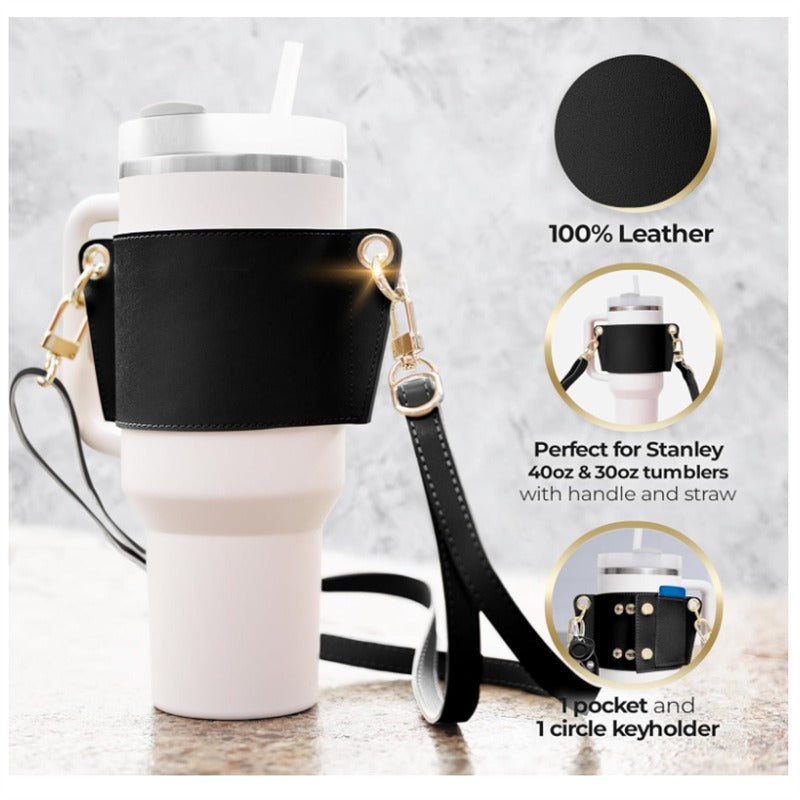 Oblique shoulder cup set outdoor Japanese and Korean stainless steel coffee cup set adjustable milk teacup accessory set